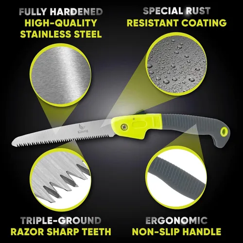 Vista 3 de Sierra de poda de mano plegable (hoja de 7 pulgadas RAZOR SHARP) de diseño compacto - Sierra de mano de diseño japonés