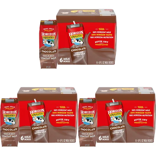Vista 21 de Horizon Organic Cajas de leche bajas en grasa, 1% estables, paquete de 0.21-0.28 oz de proteína por porción