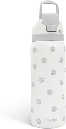 Vista 10 de Botella de agua aislada de acero inoxidable SANDJEST con pajita para deportes y viajes, la mejor tía de siempre, 946ml, regalos para mujeres, día