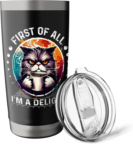 Vista 5 de Funny Termos - Vaso térmico para café, vaso de café de 20 onzas de acero inoxidable