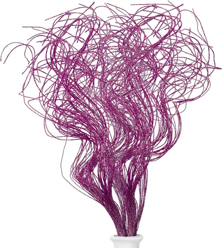 Vista 17 de Ramas Curly Ting Ting con Purpurina Ramas de Navidad Relleno para Jarrones Ramitas Curly Artificiales para Árbol de Navidad Guirnalda Corona