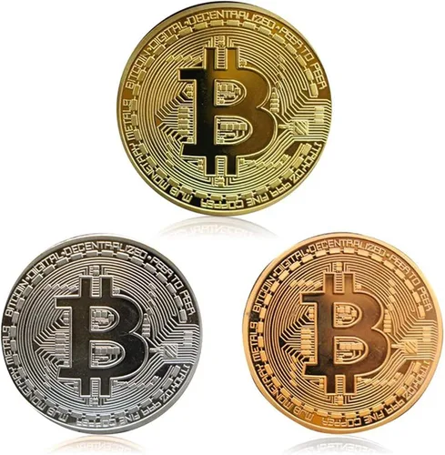 Vista 5 de Monedas Dogecoin de 3 piezas, regalos coleccionables protectores. Criptomoneda Blockchain con fichas conmemorativas originales Chase Coin