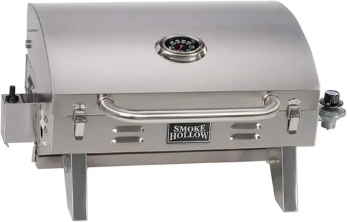 Vista 10 de [Usado] Masterbuilt Parrilla portátil de gas propano con patas plegables, rejilla de calentamiento con revestimiento cromado y 288 pulgadas