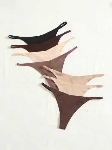 Vista 4 de Verdusa Tanga sin costuras para mujer, paquete de 7 bragas invisibles