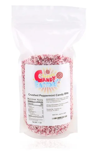 Vista 10 de Sarah's Candy Factory Piezas de caramelo de menta trituradas en bolsa resellable, 1 libra (1 paquete) Crushed Peppermint Candy Pieces Bits in