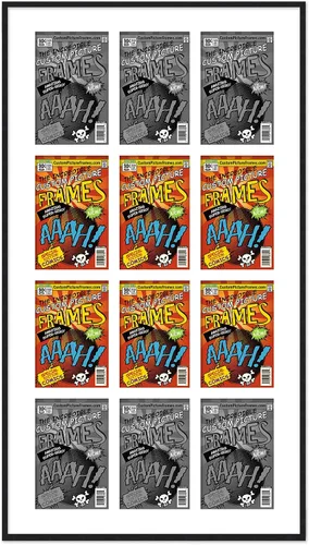 Vista 67 de Marco de cómic negro con alfombrilla negra para cómics de la Edad Dorada