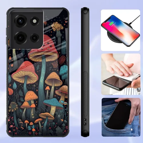 Vista 81 de Funda para Motorola Moto Edge 2022, cubierta trasera de vidrio templado con protector de pantalla, funda protectora a prueba de golpes para Motorola