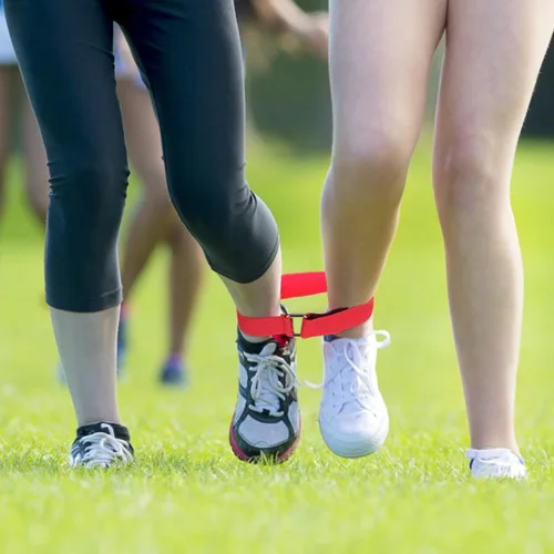 Vista 5 de Hooqict 6 bandas de carreras de 3 patas para niños y adultos, cumpleaños, carnaval, fiesta, día de campo, al aire libre, relevo de tres patas