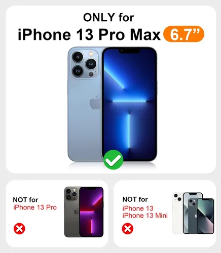 Vista 2 de Red2Fire Funda magnética para iPhone 13 Pro Max, protección completa mejorada de la cámara, compatible con MagSafe, funda protectora translúcida