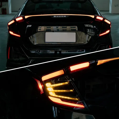 Vista 8 de Vland Luces traseras led compatibles con Honda Civic Hatchback de 10ª generación 2018-2021 (NO para Coupe) con animación dinámica con señal de luz