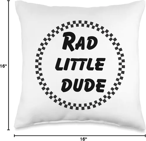 Vista 4 de rad little dude throw pillow Almohada decorativa para habitación, 16 x 16 pulgadas, multicolor