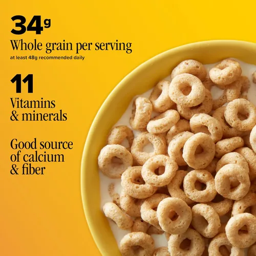 Vista 3 de Cheerios, cereales para el desayuno sin gluten saludables para el corazón, 8.9 onzas