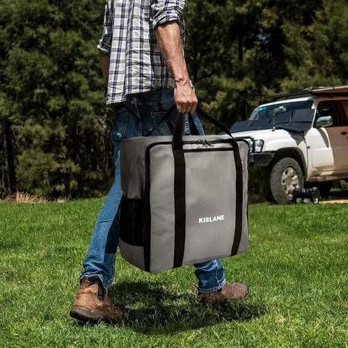 Vista 5 de Bolsa de transporte para parrilla KISLANE se adapta a la parrilla Blackstone de 17'' de mesa, almacenamiento de accesorios de parrilla para BBQ al