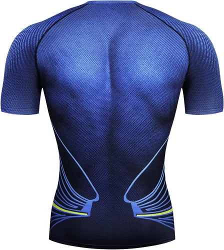 Vista 2 de Beilier Camiseta Super-Hero de compresión casual y deportiva.