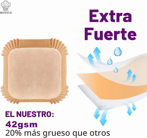 Vista 3 de Forros desechables para freidora de aire para Ninja Crispi, 260 piezas de accesorios desechables para freidora de aire Ninja Crispi para contenedor