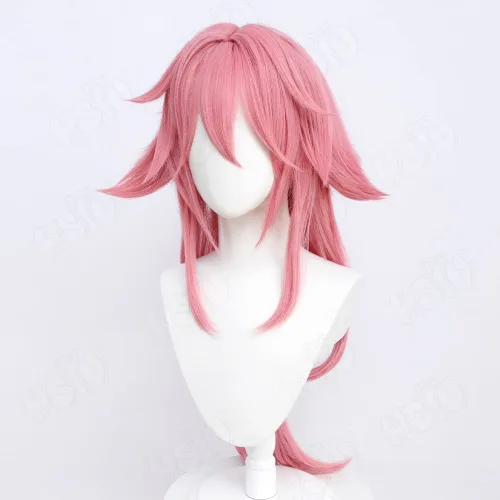Vista 3 de Soft Cat Brand Yae Miko cosplay wig Genshin Impact Cosplay Wig Pomelo pink long hair Synthetic Hair Free wig Cap Yae Cosplay