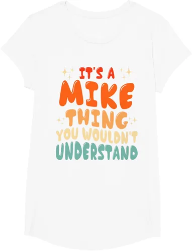 Vista 23 de Camiseta retro de los años 80 con texto en inglés "It's A Mike Thing You Wouldn't Understand", Negro