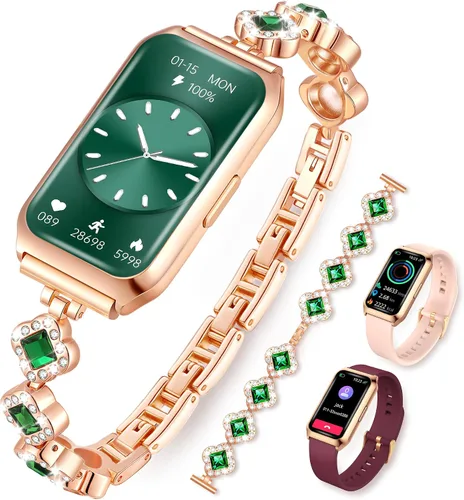 Vista 3 de Smart Watches for Women,Fitness Tracker Watches with Sleep Monitor/Heart Rate/Blood Oxygen,IP68 Waterproof FitnessTracker with Long