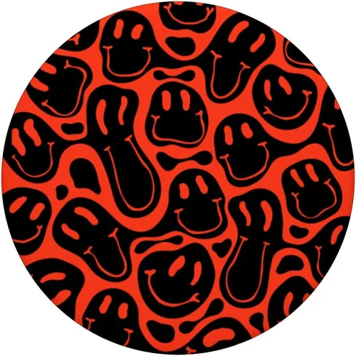 Vista 3 de Roja estética trippy negro líquido remolino goteo cara sonriente PopSockets PopGrip intercambiable