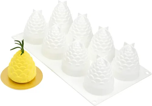 Vista 18 de Restaurantware -Molde de bola de 8 cavidades de pastelería, 1 molde de chocolate listo para horno - Molde de silicona blanca flexible, congelable