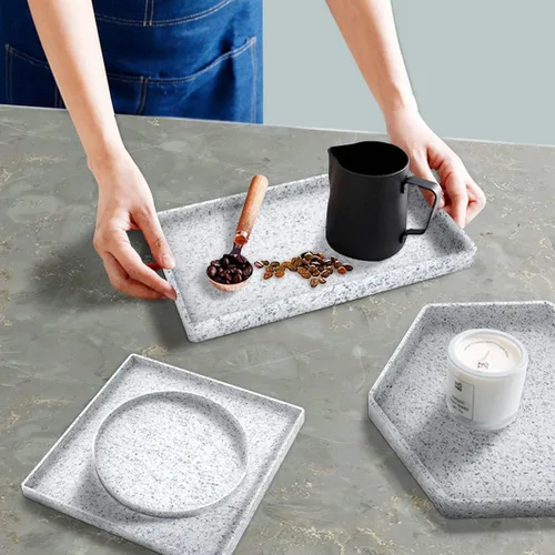 Vista 5 de Rolin Roly Moldes rectangulares grandes de resina para bandeja de silicona, molde de fundición, molde de epoxi para plato de bricolaje, soporte