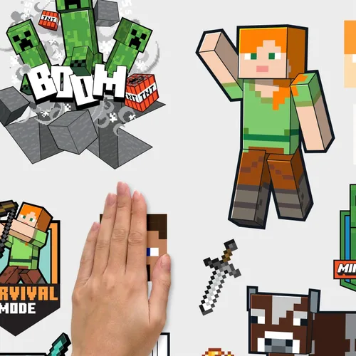Vista 3 de RoomMates RMK5366SCS Minecraft Characters - Adhesivos decorativos para pared (despegar y pegar)
