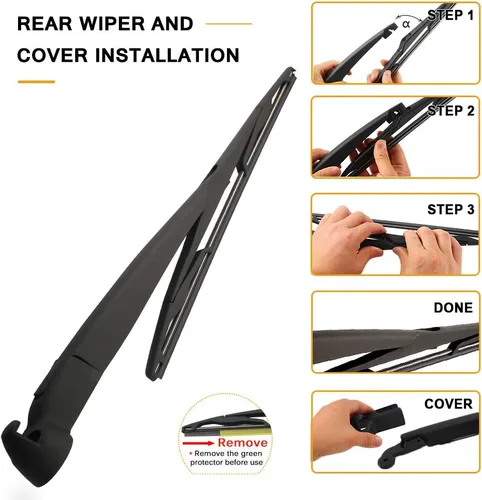 Vista 5 de Brazo de escobilla limpiaparabrisas trasero de repuesto para Jeep Wrangler JK 2007-2017 - Accesorios de fábrica OEM Compatible con Jeep Wrangler