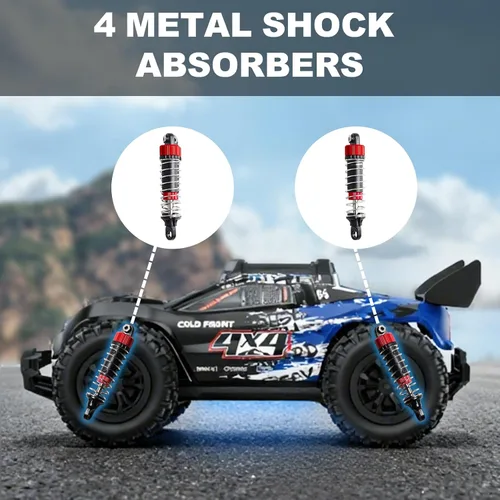 Vista 3 de Coche RC 4WD a escala 1:16 para adultos, camión de control remoto todo terreno de 40 KM/H - Vehículo eléctrico de alta velocidad de 2.4 GHz con 2
