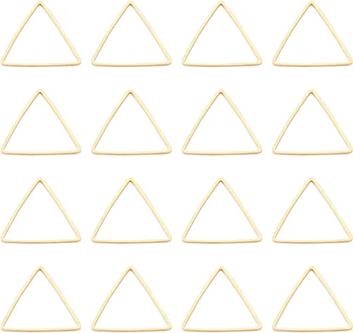 Vista 8 de FASHEWELRY 35 anillos de acero inoxidable con eslabones de corazón, 4 tamaños, diseño de corazón dorado, bisel abierto, conectores para colgar