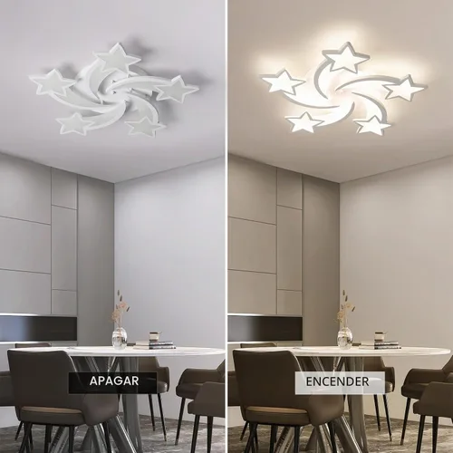 Vista 7 de JAYMP Lámpara de techo en forma de flor regulable moderna lámpara de techo con control remoto LED para dormitorio, sala de estar, comedor