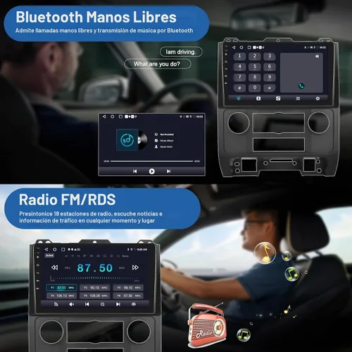 Vista 4 de 2G+64G Android 13 Estéreo de coche con Apple Carplay Android Auto para 2008-2012 Ford Escape Mazda Tribute 9 pulgadas pantalla táctil Radio de coche