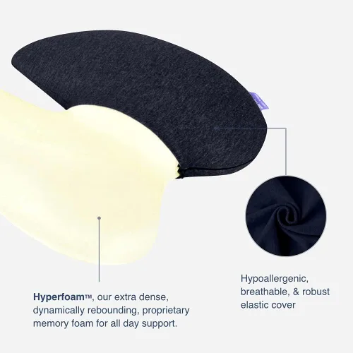 Vista 4 de C CUSHION LAB Almohada lumbar extra densa – Soporte de espalda firme ergonómico patentado multiregión para aliviar el dolor de espalda baja – Cojín