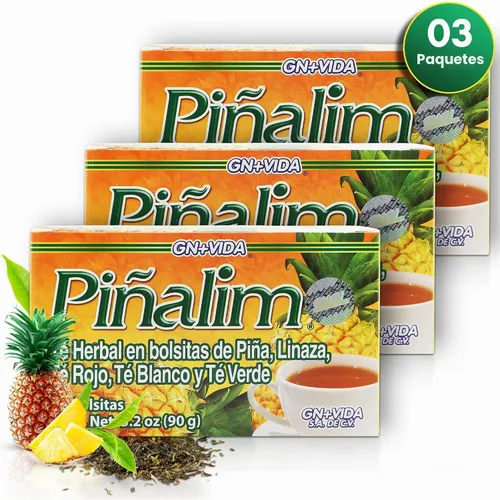 Vista 2 de 3 Cajas de Té Piñalim Te Pinalim Tea GN+Vida Té para Dieta, Suministro para 90 Días