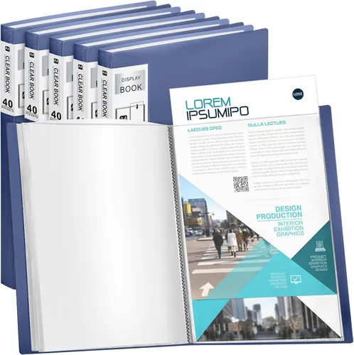 Vista 10 de Marspark - Carpeta de 4 piezas con fundas de plástico grande de 8.5" x 11", libro de presentación de 40 bolsillos con 80 páginas, carpeta
