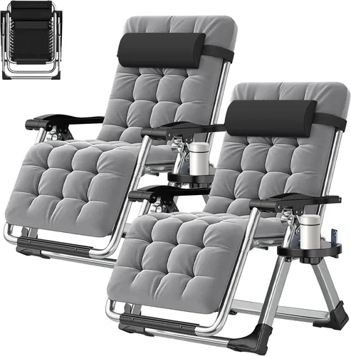 Vista 16 de ABORON Silla de Gravedad Cero, Sillas de Salón Plegables Premium para Césped y Exteriores, Sillas de Patio Reclinables Resistentes y Ajustables