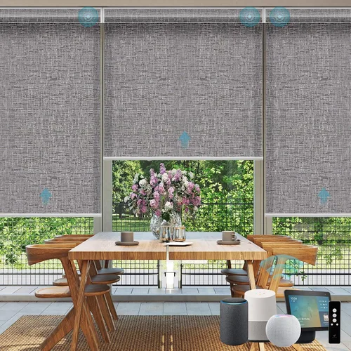 Vista 29 de SmartWings Persianas Enrollables Inteligentes Motorizadas con Filtro de Luz, Persianas Eléctricas con Control Remoto para Ventanas Compatibles