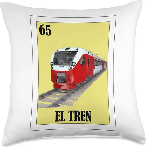 Vista 4 de Funny Mexican Pride Designs Funny - Almohada de tren mexicano, diseño de tren, 16 x 16 pulgadas, multicolor