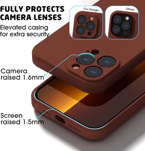 Vista 6 de Funda compatible con iPhone 13 Pro Max 2021, goma de gel de silicona líquida cobertura completa [con protección de cámara] Funda para iPhone 13 Pro