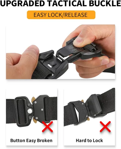 Vista 3 de FAIRWIN Men Belt,Quick Release Tactical Belt, Military Work Stretch Nylon Web Belt for Men