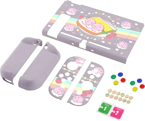 Vista 2 de PlayVital Cubierta trasera para consola Nintendo Switch, protector de controlador de mano NS Joycon carcasa dura, funda protectora acoplable