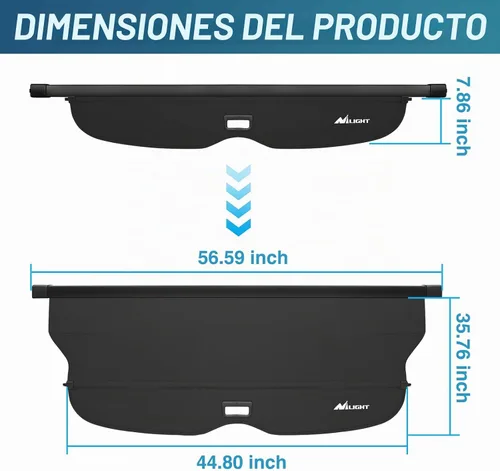 Vista 5 de Nilight Cobertura de cajuela para Jeep Grand Cherokee Accesorios 2011-2021, cubierta de seguridad retráctil para carga trasera, con red