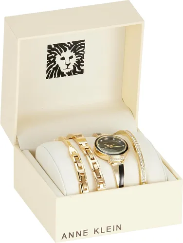 Vista 6 de Anne Klein Juego de reloj de pulsera con detalles de cristal prémium para mujer