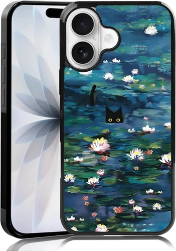 Vista 82 de Elegante funda de teléfono con diseño de gato Marie compatible con iPhone 11, funda de encaje dorado para iPhone, a prueba de golpes, rosa fucsia
