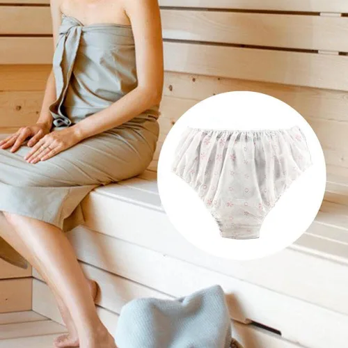 Vista 5 de 50 piezas bragas desechables transpirables no tejidos calzoncillos para SPA viaje salón de belleza, Negro, Talla única