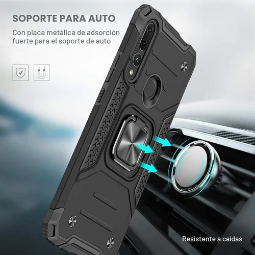 Vista 3 de Asuwish Funda compatible con Huawei Y9 Prime 2019 y protector de pantalla de vidrio templado, soporte de anillo celular con soporte para teléfono