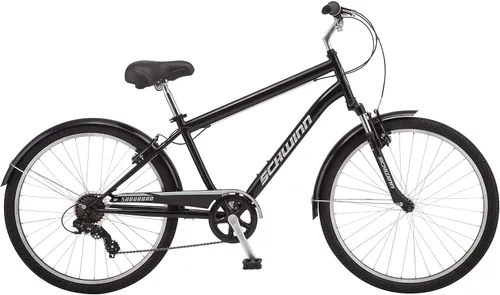 Vista 7 de Schwinn Suburban - Bicicleta de confort para adultos, hombres y mujeres, ruedas de 26 pulgadas, transmisión de 7 velocidades, marco de aluminio