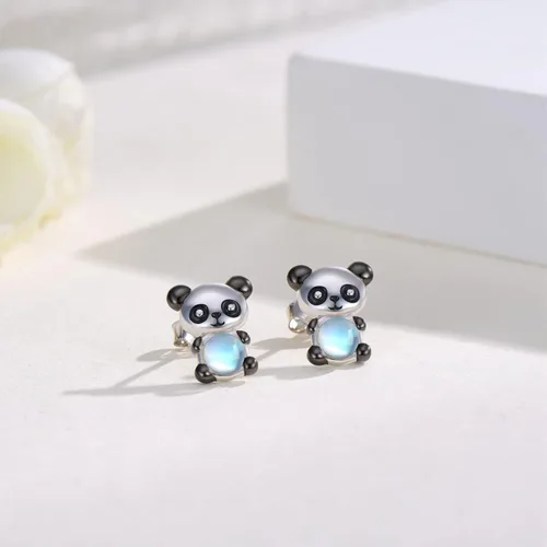 Vista 4 de Ajolotevacagatokoalaleónerizoelefantesirenapandazorromariposa aretes de plata de ley 925 lindos animales para amantes de los animales, regalos