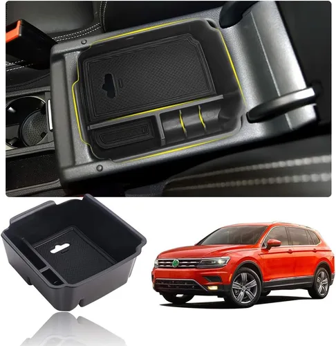 Vista 9 de LFOTPP Organizador de consola central compatible con Tiguan 2018-2022 2023 2024 Tiguan/2022 2023 2024 Organizador de consola Taos, bandeja de caja