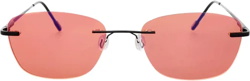 Vista 4 de FL-41 - Lentes sin montura para mujer, con sensibilidad a la luz para migraña, color rosa, para deslumbramiento LED fluorescente, fotofobia y fatiga