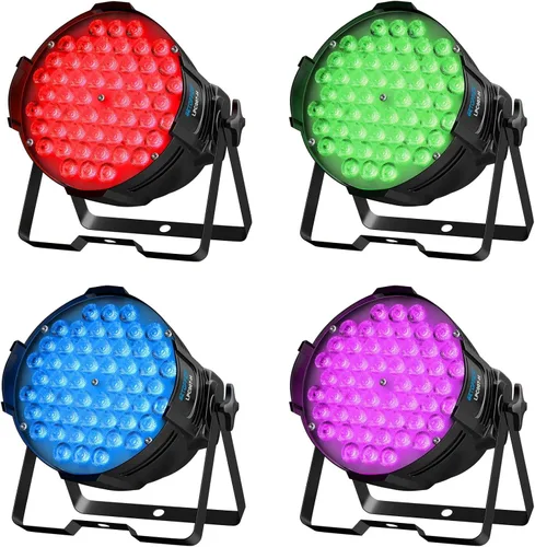 Vista 11 de BETOPPER Luces DJ DMX activadas por sonido, 54 x 3W LED Par Luces RGB DMX, DJ Par Iluminación para iglesia, concierto, boda, fiesta, bar